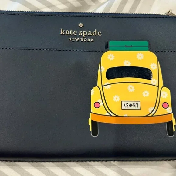 NWT - Kate Spade Beep Beep Medium Wristlet Blazer Blue VW Bu - Picture 2 of 7